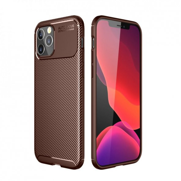 iPhone 12 Kılıf Focus Karbon Silikon Kılıf Esnek Kapak - 2