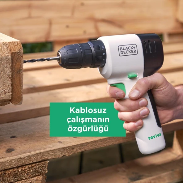 Black & Decker Reviva REVDD12C-QW 12V Şarjlı Matkap (1,5Ah) - 4