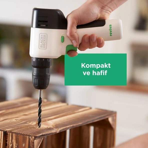Black & Decker Reviva REVDD12C-QW 12V Şarjlı Matkap (1,5Ah) - 3