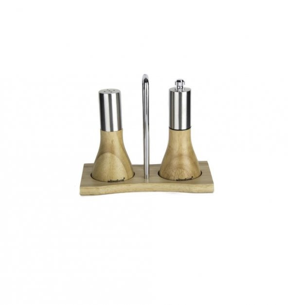 Aryıldız Ultraform Ahşap Standlı Tuzluk Biberlik Seti