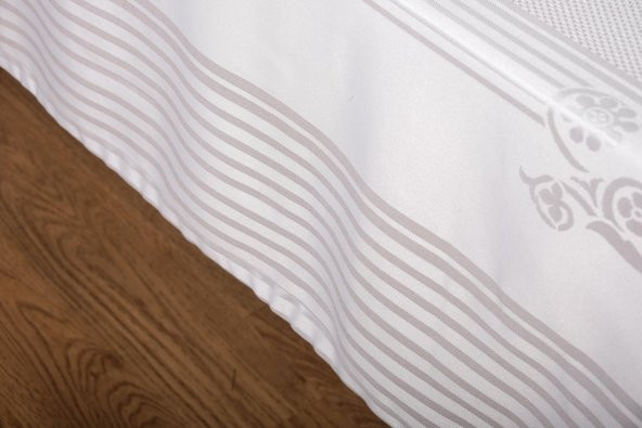 Finezza Lida Lüx Jakar BambuKumaş Gri Masa Örtüsü 160x280 cm  - 1261 - 7