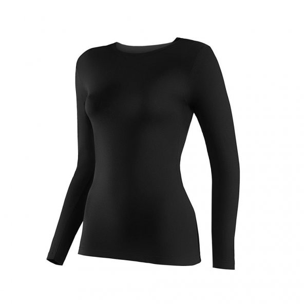 6 Adet Yıldız Bayan Likralı Uzun Kollu T-Shirt Fanila Siyah 2146