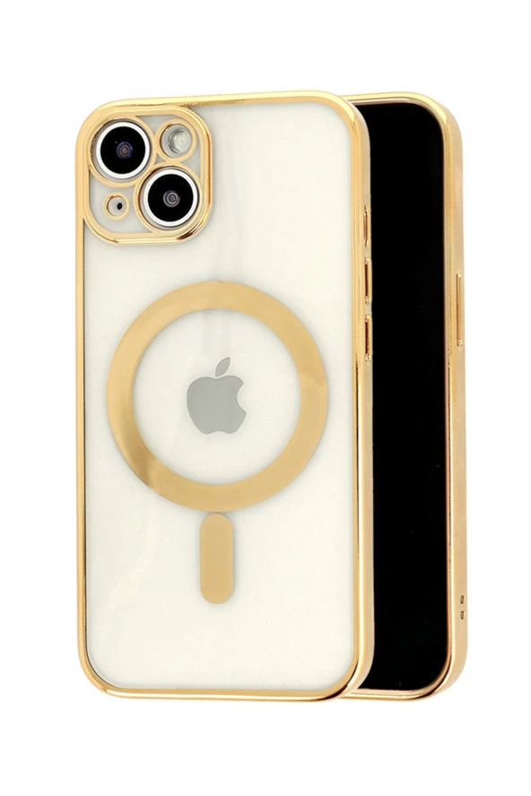 Logis İphone 14 Plus ( Max) Kamera Korumalı Magsafe Kablosuz Şarj Uyumlu Renkli Şeffaf Kılıf