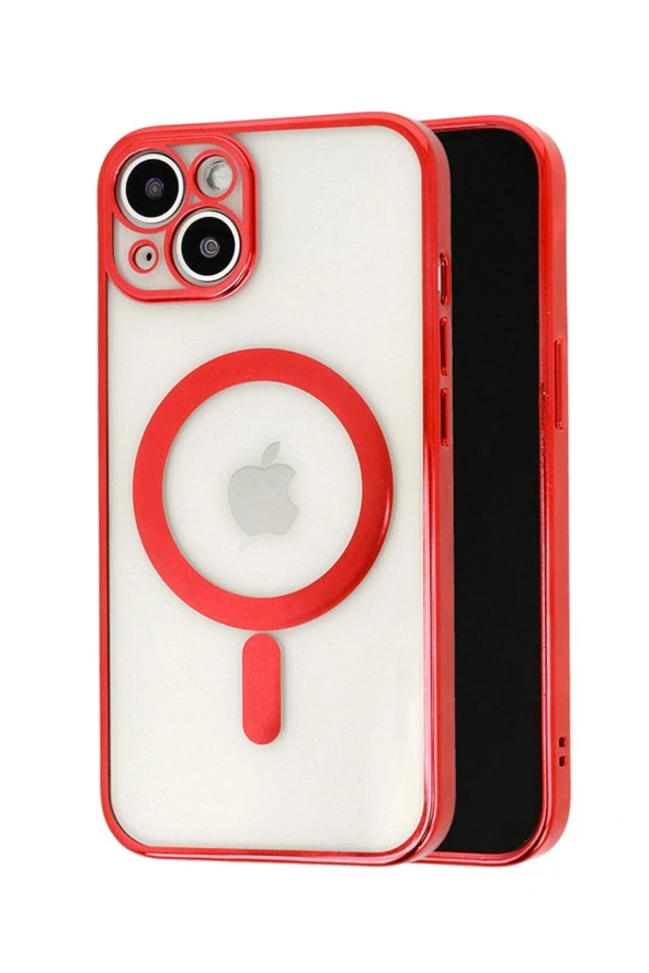 Logis İphone 14 Plus ( Max) Kamera Korumalı Magsafe Kablosuz Şarj Uyumlu Renkli Şeffaf Kılıf - 2