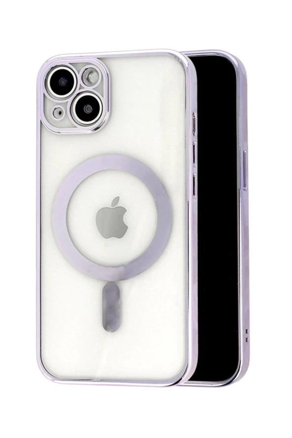 Logis İphone 14 Plus ( Max) Kamera Korumalı Magsafe Kablosuz Şarj Uyumlu Renkli Şeffaf Kılıf - 4