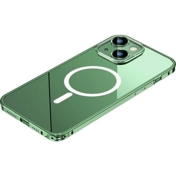 Logis İphone 14 Plus ( Max) Kamera Korumalı Magsafe Kablosuz Şarj Uyumlu Renkli Şeffaf Kılıf - 5