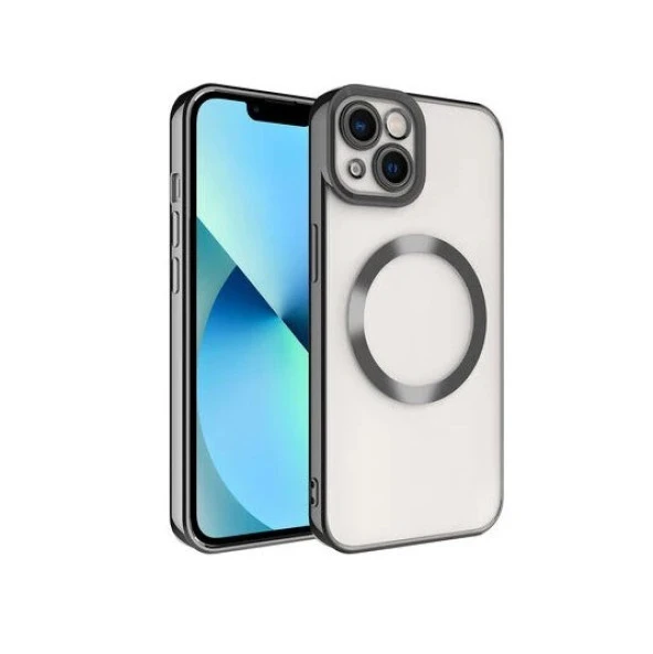 Logis İphone 14 Plus ( Max) Kamera Korumalı Magsafe Kablosuz Şarj Uyumlu Renkli Şeffaf Kılıf - 6