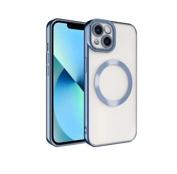Logis İphone 14 Plus ( Max) Kamera Korumalı Magsafe Kablosuz Şarj Uyumlu Renkli Şeffaf Kılıf - 7