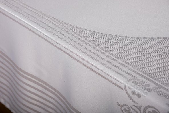 Finezza LidaLüx Jakar Bambu Kumaş Gri Masa Örtüsü 160x320 cm  - 1263 - 7