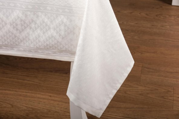 Finezza Ezgi LüxJakar Polycotton Krem Kumaş Masa Örtüsü 160x220 cm - 1271 - 2