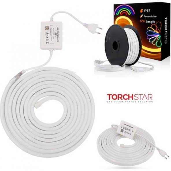 Neon LED Işık 4 Metre 220 Volt Tak Çalıştır Esnek Hortum Şerit LED Aydınlatma - 2