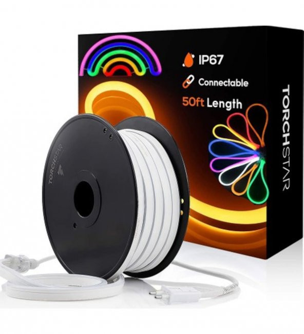 Neon LED Işık 5 Metre 220 Volt Tak Çalıştır Esnek Hortum Şerit LED Aydınlatma - 1