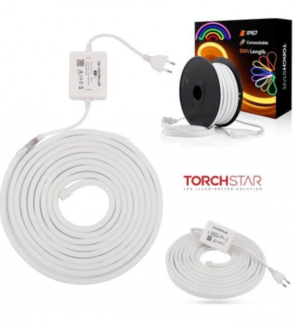 Neon LED Işık 5 Metre 220 Volt Tak Çalıştır Esnek Hortum Şerit LED Aydınlatma - 2