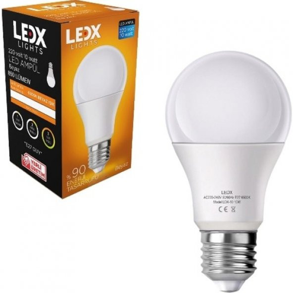 Ledx LED Ampül Tasarruflu 10W 220V 850 Lümen Beyaz E27 Ledx - 1 Adet - 1