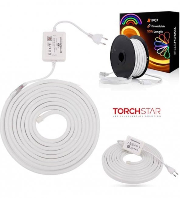 220 Volt Neon LED Işık 3 Metre Tak Çalıştır Esnek Hortum Şerit LED Aydınlatma Gün Işığı - 2