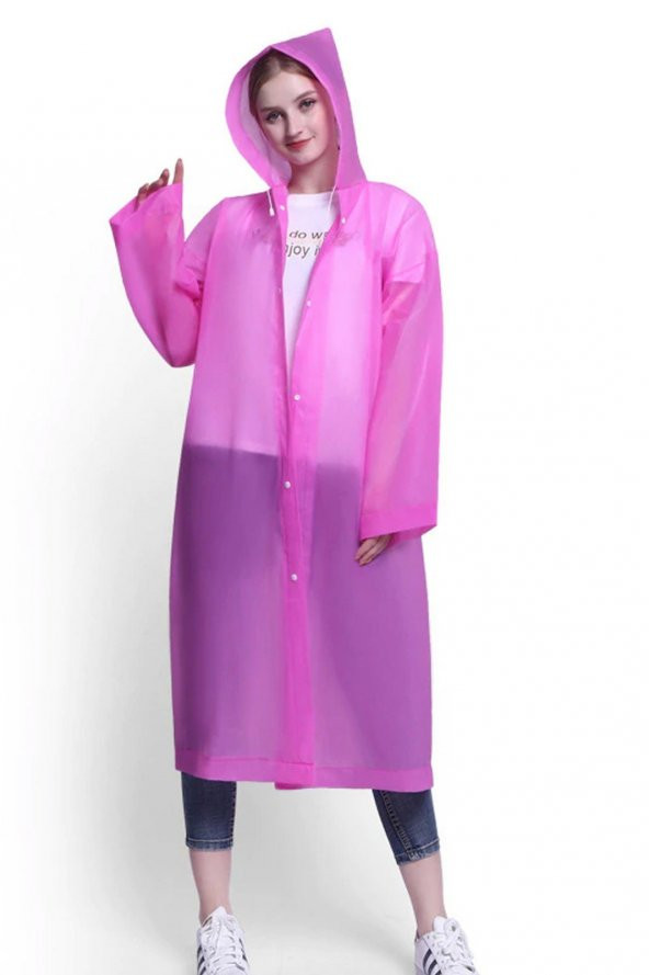 Hayal Sepeti Eva Unisex Yağmurluk çıtçıt düğmeli -  Pembe Renk