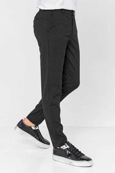 Erkek Relaxed Fit Beli Lastikli Bağcıklı Armürlü Likralı Rahat Jogger Pantolon - 3