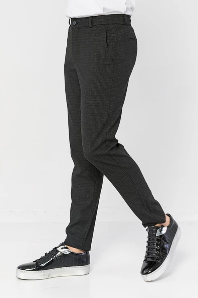 Erkek Relaxed Fit Beli Lastikli Bağcıklı Armürlü Likralı Rahat Jogger Pantolon - 2