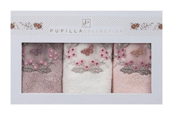 Pupilla Collection 30*50 Armoni Nakışlı 3lü Kutu Mutfak Havlusu 3384001036
