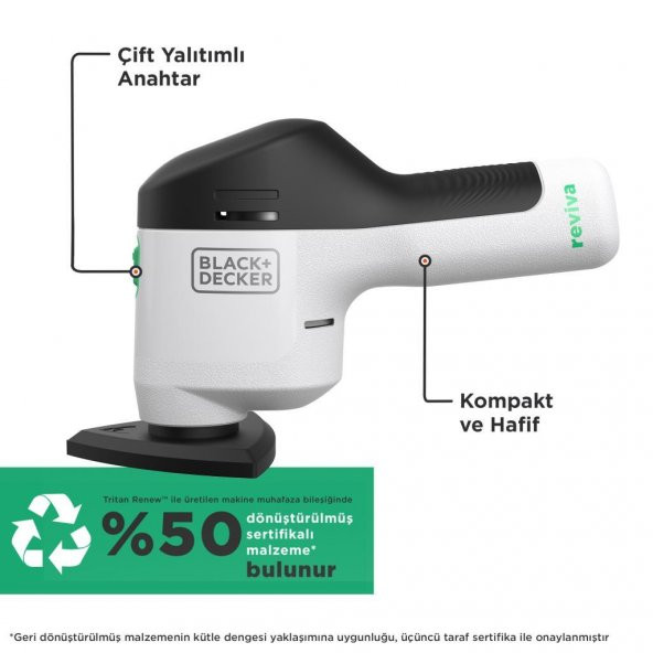 Black & Decker Reviva 12V Şarjlı Zımpara Makinesi - 8