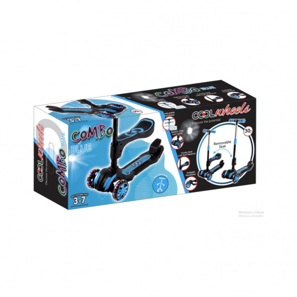 Cool Wheels Combo Oturaklı Scooter Mavi - 4