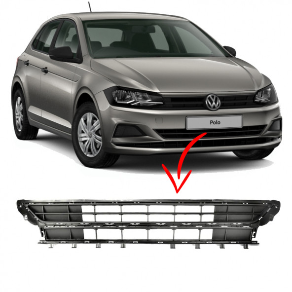 Volkswagen Polo 2018 - 2021 Tampon Orta Izgarası - 2G0853677L