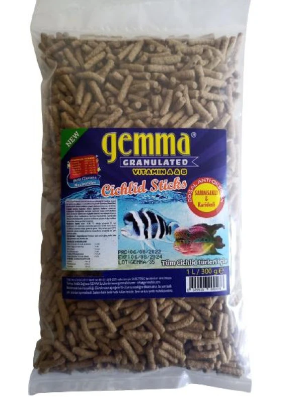 Cichlid Sticks Balık Yemi 300 GR Sarımsaklı ve Karidesli