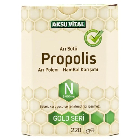 Aksu Vital Bal Polen Karışımlı N Vitaminli Propolisli Arı Sütü 8.000 mg