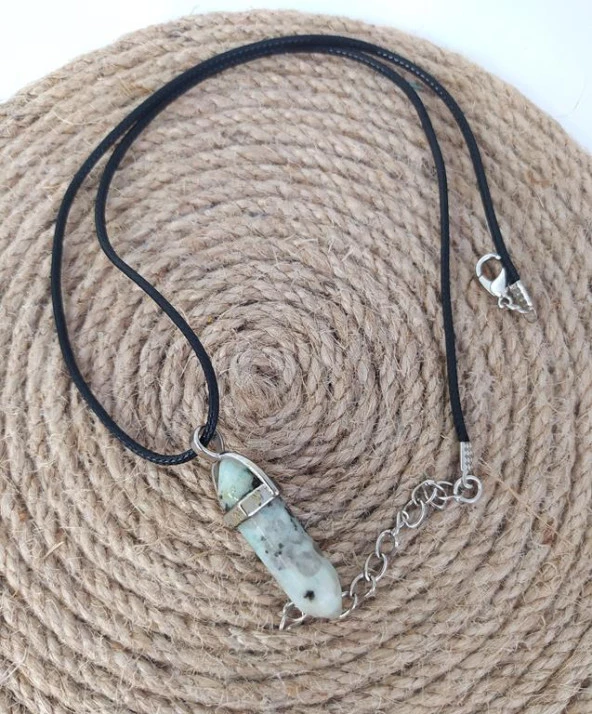 Kolye Çakra Doğal Jasper Taşı Çivi Kolye Takı Bijuteri Aksesuar