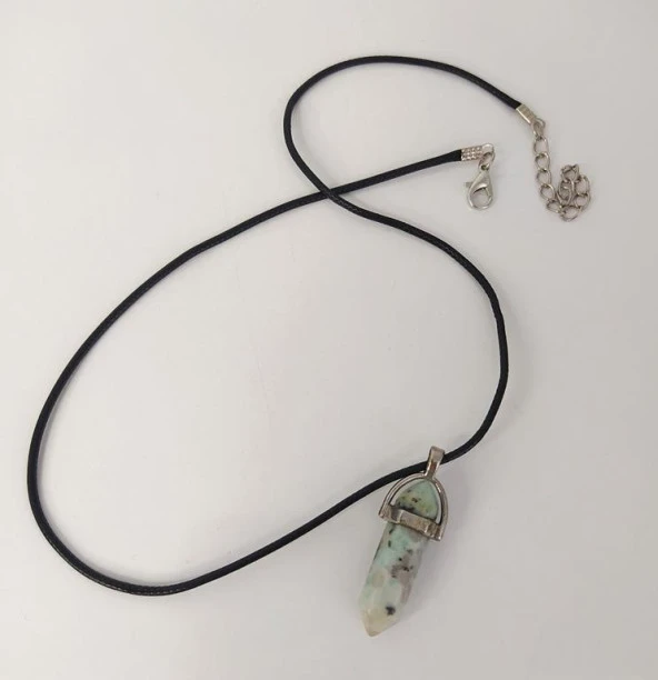 Kolye Çakra Doğal Jasper Taşı Çivi Kolye Takı Bijuteri Aksesuar - 2