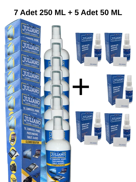 7 Adet 250 ML + 5 Adet 50 ML- Gözlük, Cep Telefonu, Led, Bilgisayar, Laptop, Tablet, Televizyon, Temizlik Seti - Resim 5