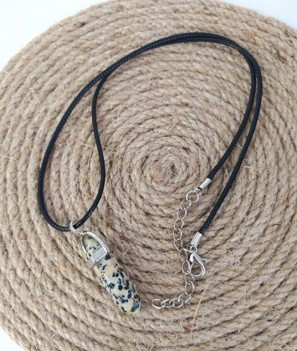 Kolye Çakra Doğal Benekli Jasper Taşı Çivi Kolye Takı Bijuteri Aksesuar ürün görseli 1