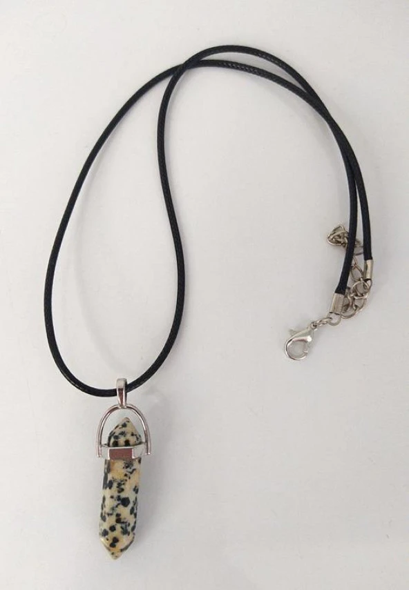 Kolye Çakra Doğal Benekli Jasper Taşı Çivi Kolye Takı Bijuteri Aksesuar - Resim 2