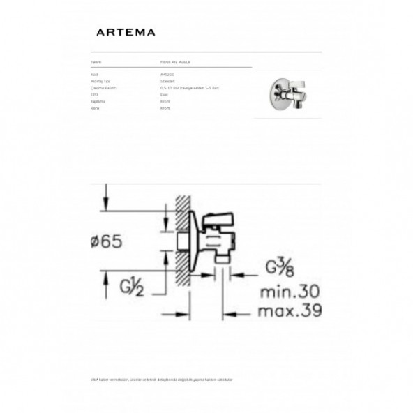Artema A45200 Filtreli Ara Musluk - 2