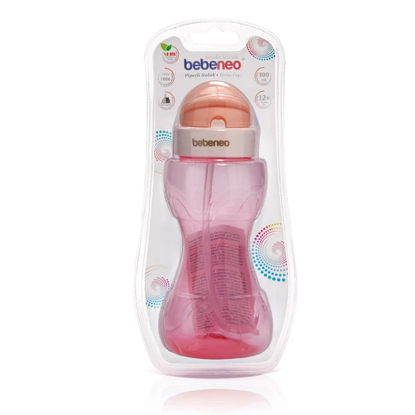 Pipetli Suluk Matara 300 ml - Pratik Kapaklı Pipetli Bebek Matarası - 8