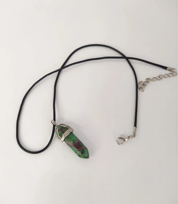 Kolye Çakra Doğal Zoisit Taşı Çivi Kolye Takı Bijuteri Aksesuar - 2