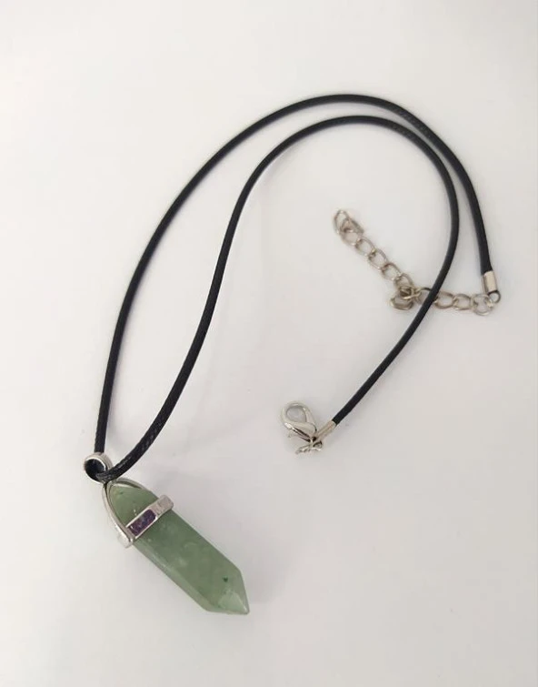 Kolye Çakra Doğal Ceyt Taşı Çivi Kolye Takı Bijuteri Aksesuar - 2