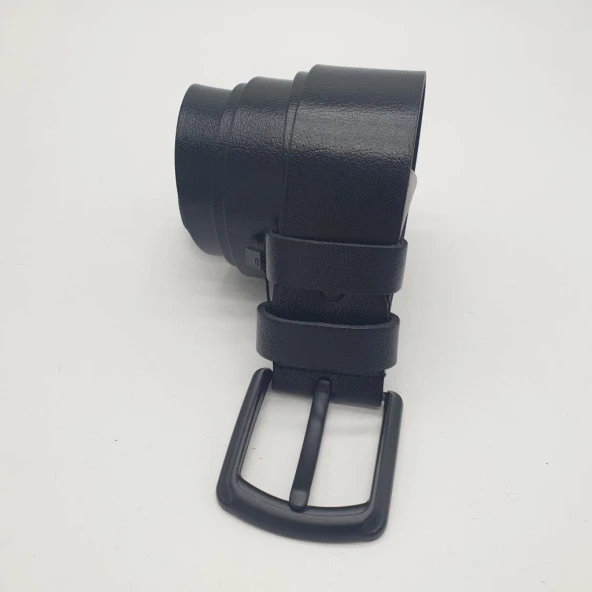 Siyah Tokalı Sade Kaliteli Deri Siyah Renk Spor Kot Kemeri - 7