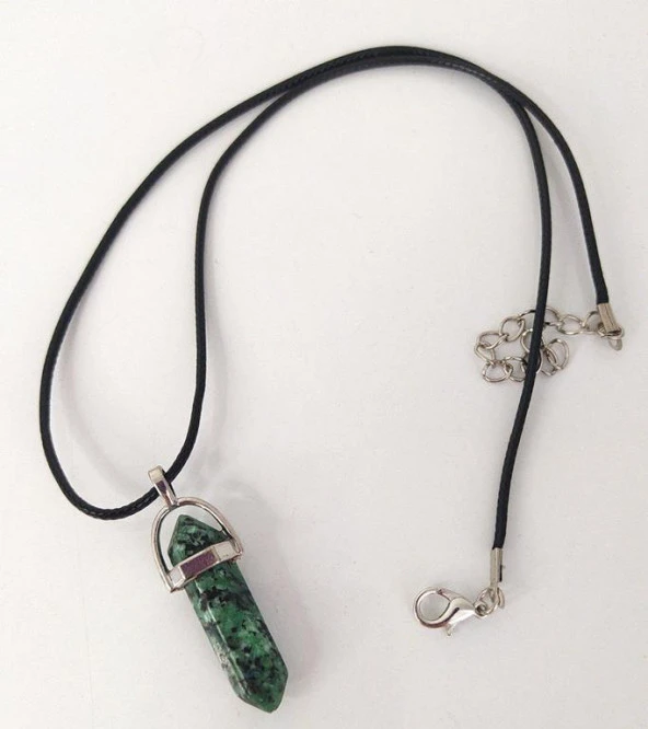 Kolye Çakra Doğal Serpantin Yılan Taşı Çivi Kolye Takı Bijuteri Aksesuar - 2