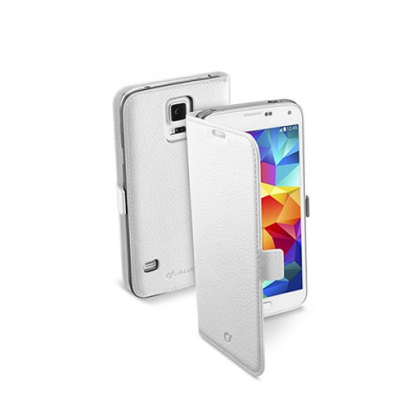 Cellular Line Samsung Galaxy S5 Book Essential Kapaklı Kılıf Beyaz - BOOKESSENGALS5W