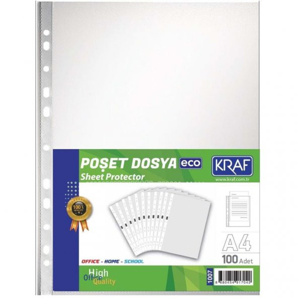 KRAF DELIKLI POSET DOSYA A4 ECO 100 LU (1007)