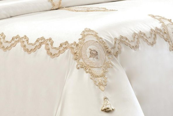 Finezza Hera Polyester Pamuk Krem Pike Takımı Çift Kişilik 6 Parça  - 1280 - 3