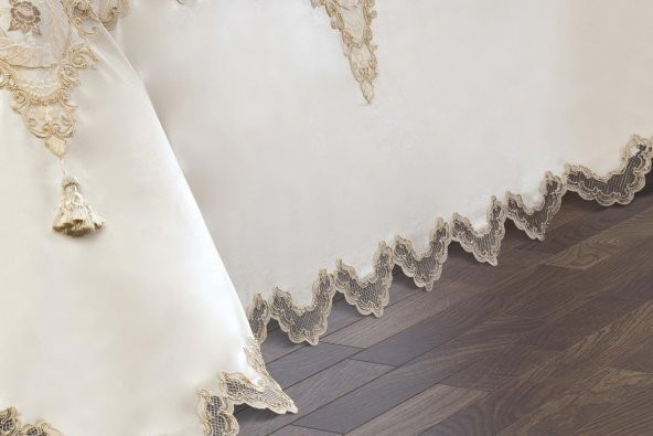 Finezza Hera Polyester Pamuk Krem Pike Takımı Çift Kişilik 6 Parça  - 1280 - 6