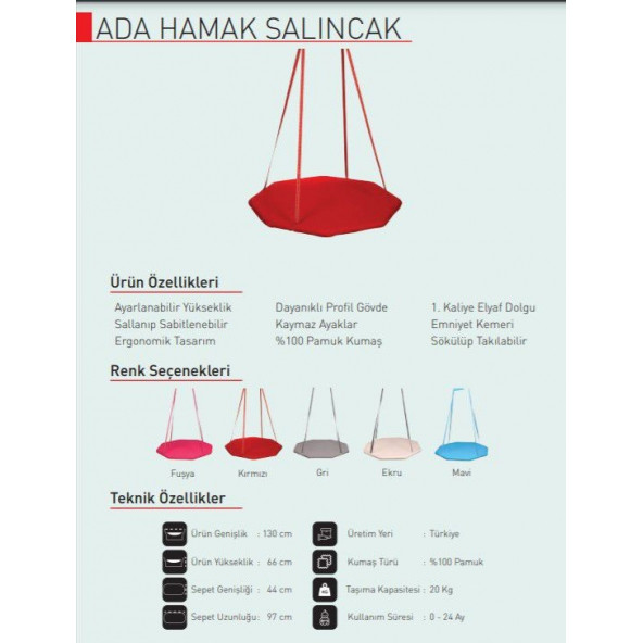 Holmen Ada Salıncak Kırmızı - 4