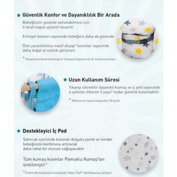 Holmen Şelale Bebek Salıncağı Kırmızı - 4