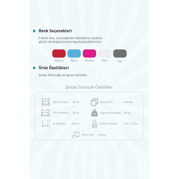 Holmen Şelale Bebek Salıncağı Kırmızı - 5