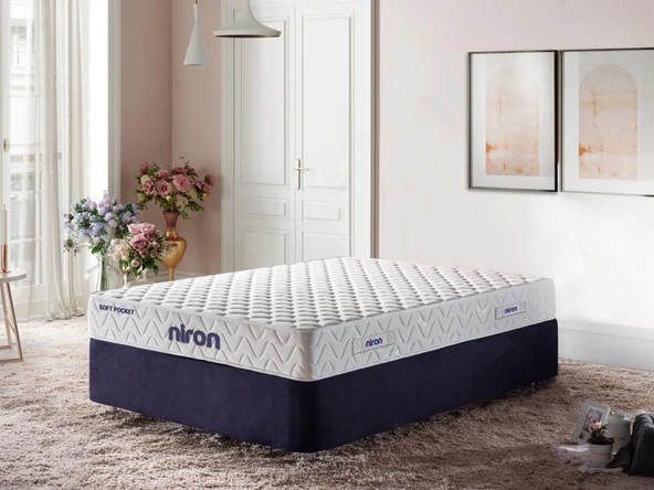 Niron Soft Pocket Çift Kişilik Lüks Full Ortopedik Paket Yaylı Yumuşak Yatak 200x200 cm ürün görseli