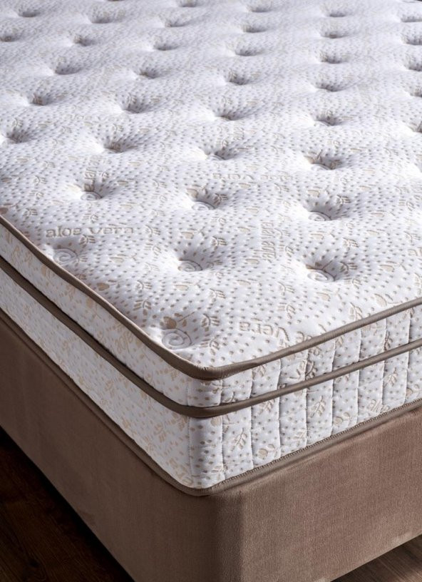 Niron Helen 90x200 cm Tek Kişilik Yatak Baza Başlık Seti Aloe Vera Yatak, Kumaş Baza, Başlık Takımı - 2