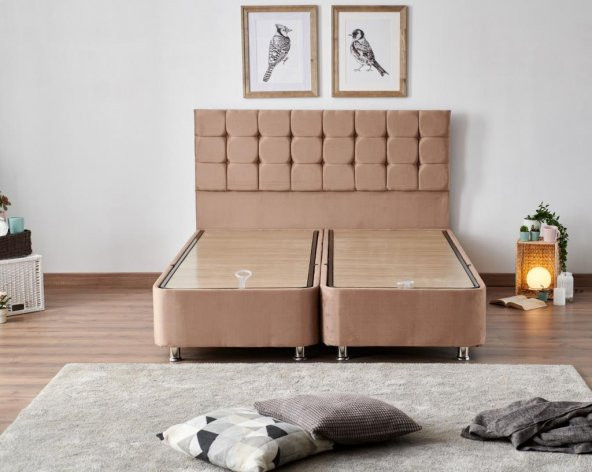 Niron Helen 90x200 cm Tek Kişilik Yatak Baza Başlık Seti Aloe Vera Yatak, Kumaş Baza, Başlık Takımı - 4