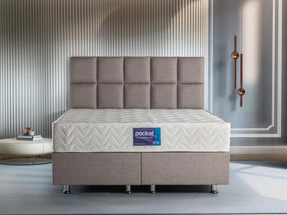 Niron Blue Pocket Çift Kişilik Lüks Full Ortopedik Paket Yaylı Orta Sert Yatak 200x200 cm ürün görseli